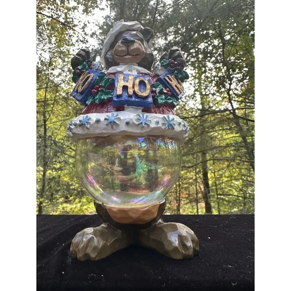 Rare Dillards Home Vintage 1990s Black Bear W/ Glass Ball Body -S64